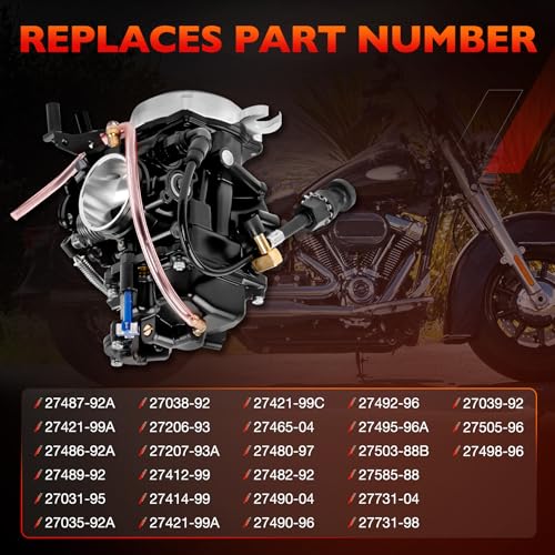 Image of CV40 Carburetor Compatible with 1988-2006 Harley Davidson Sportster 883 1200 XL XLH, 1988-2017 Softail, 1988-2016 Dyna /FXR, 1988-2016 Touring, Replaces 27421-99, Silver Cover
