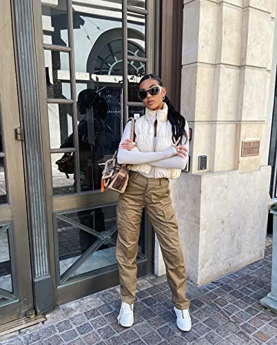 Image of SySea Women's Crop Puffer Vest Winter Zip Up Lightweight Sleeveless Warm Outerwear Padded Coat