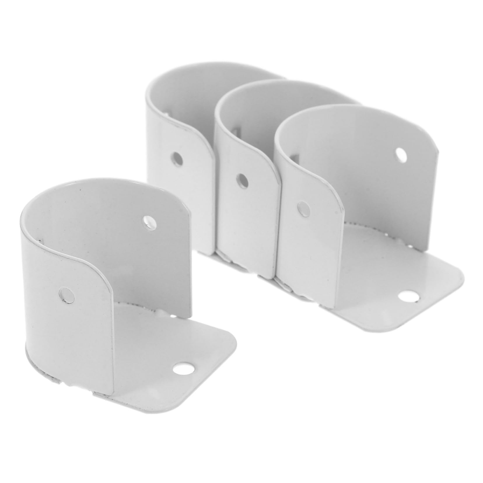 Healifty 4Pcs Closet Rod Flange Holders Iron Shower Curtain Rod Support Bracket Pole Socket for Easy Installation Classic Design for Home Decor