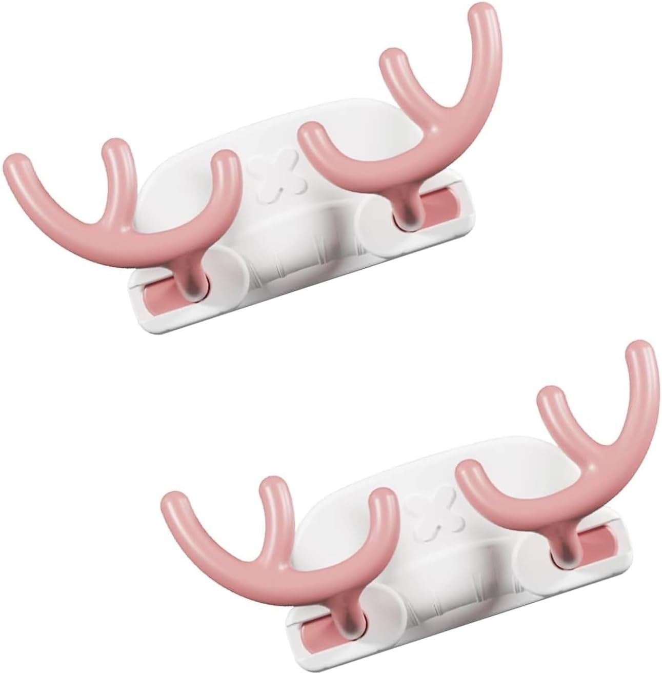 2 Pcs Stylish Deer Antlers Wall Hook | decorational Hooks Self Adhesive ABS Plastic Key Holder, Jewelry & Mobile Hanger | 6-Pin Strong Grip Hooks for Home, Kitchen & Bathroom