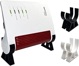 R-Satz Shop Standfuß Ständer passend für Fritzbox 6670 Cable und 7590 AX in Schwarz oder Weiß (2er Set) (Schwarz)