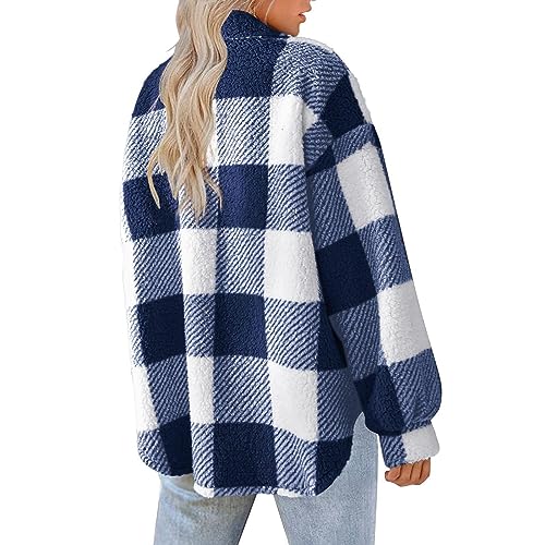 Generic Womens Flannel Shacket Jacket Plaid Button Down Long Sleeve Lapel Shirt Coat Trendy Casual 2024 Fall Fashion Clothes3