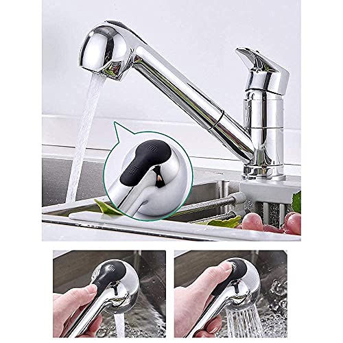 Grifo cocina con rociador extraíble y diseño telescópico de 2 modos 7