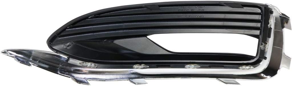 For Buick Enclave 2018 2019 2020 2021 Fog Light Bezel Passenger Side | Front | ABS Plastic | Textured Black | With Chrome Molding | Replacement For GM1039223 | 84238815