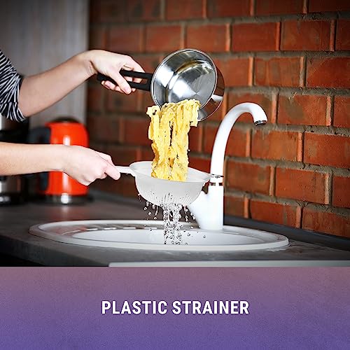 Ybm Home 9.75 Inch Deep Plastic Strainer Colander With Long Handle – Made Of Food Safe Bpa-Free Plastic - Use For Pasta, Noodles, Spaghetti, Vegetables And More (1, Red) #TOP2
