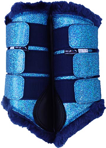HKM 10032 Gamaschen Comfort Glitter, Pferdegamaschen ,Teddyfutter, S-XL, 1 Paar