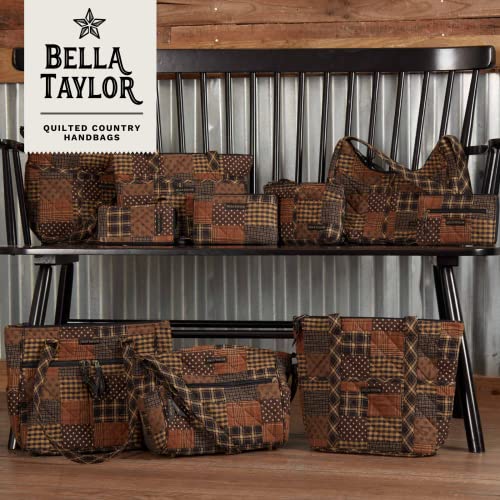 Bella Taylor Small Tote Shoulder Bag For Women - Quilted Cotton Ironstone Black And Brown Patchwork thumb #5