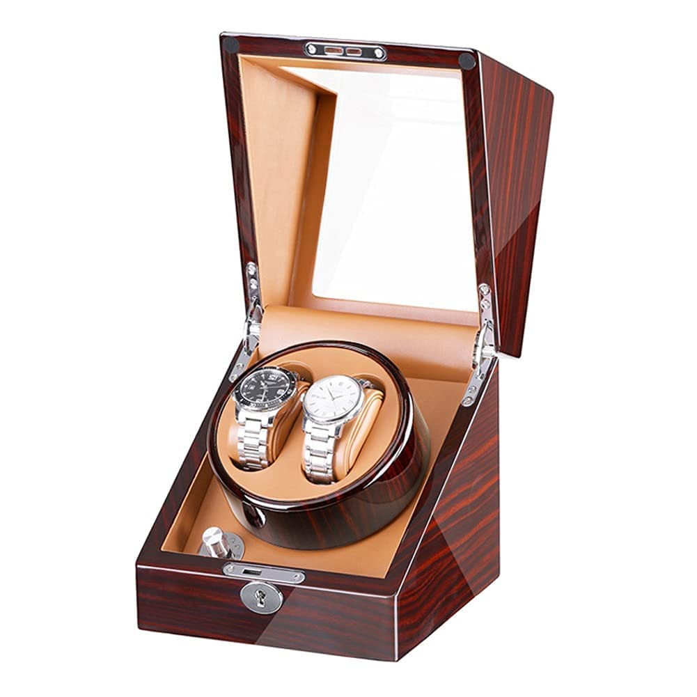 OLSKFUH Automatic Watch Winder Storage Dispaly Case With Quiet Motor And 5 Rotation Modes Wooden Shell For Most Wrist Watches,B
