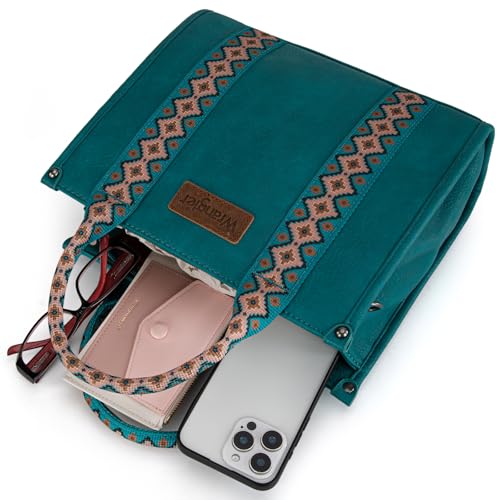 Image of Wrangler Tote Bag for Women, Western Purse with Zipper, Top Handle Satchel Handbag with Adjustable Crossbody Strap