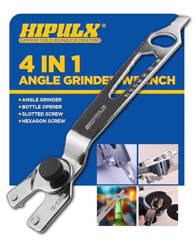 Image of 4-in-1 Angle Grinder Wrench | Multi-Function Pin Spanner | Adjustable 9 /16 inch-2 1 /16 inch | Hexagonal Nut Tool with Bottle Opener | Steel Nickel-Plated