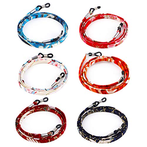 Hifot Correa Gafas 6 Piezas, Cuerda Gafas de Sol, japones Estilo Retenedor Cadenas Gafas Lectura Cuello Correa para Mujer Hombre niña