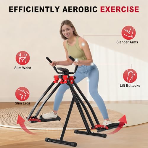 Image of HOTWAVE Air Space Walker, Foldable Elliptical Exercise Machine | Gentle on Joints & Low-Impact. 350lb capacity. Cross trainer stepper. Home gym equipment.