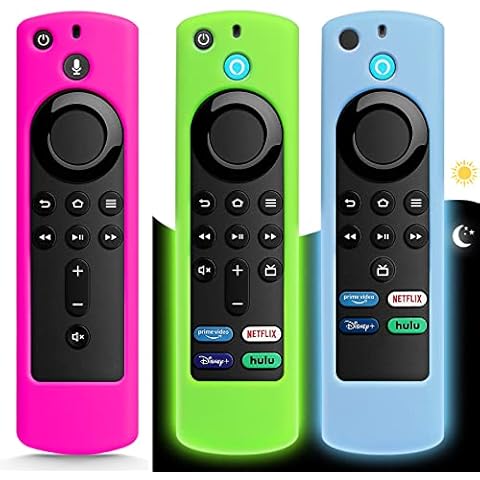(3Pack) Hilangsan Protective Remote Cover,Streaming Stick TV 4K Cover,Remote Cover for TV Stick (3rd Gen) [2021 Release],Light Weight Shockproof Remote Case(Glow Green & Blue,Rose Red Not Glow) Cover