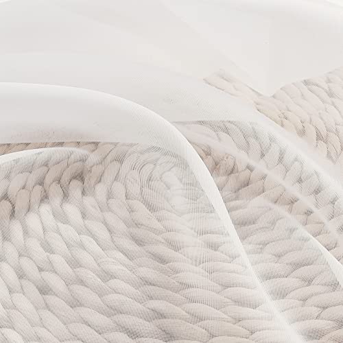 Image of Chyhomenyc White Sheer Curtains 72 Inch Length 2 Panels, Light Filtering Top Dual Rod Pocket Voile Window Curtain Drapes for French Door, Bedroom Living and Children Room, Each 42W x 72L