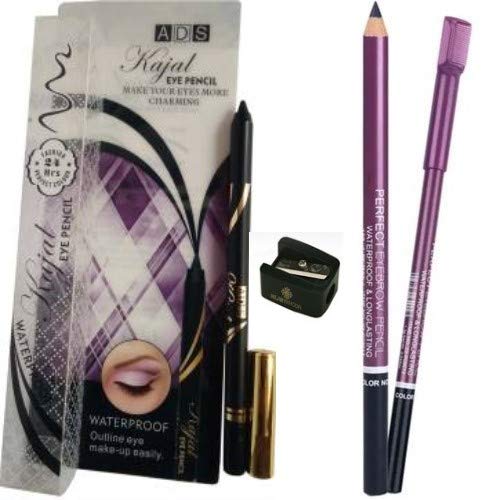 Buy ADS Waterproof Kajal with Eyebrow Pencil and Kajal and Lipliner