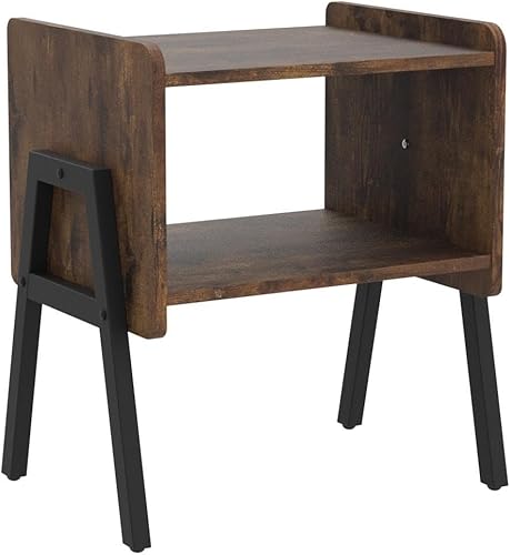 Miniatura 5 de TUTOTAK Nightstnd, juego de 2, mesas auxiliares apilables, mesa auxiliar, mesitas de noche con estante de almacenamiento abierto, dormitorio, sala