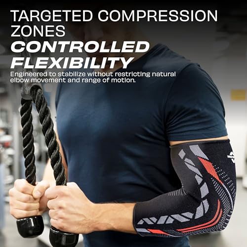 Image of Nivia X Punjab Kings Knitted Elbow Support Ergonomic, Breathable, and Flexible Compression Sleeve for Enhanced Joint Stability, Pain Relief, For Men & Women, In Pair