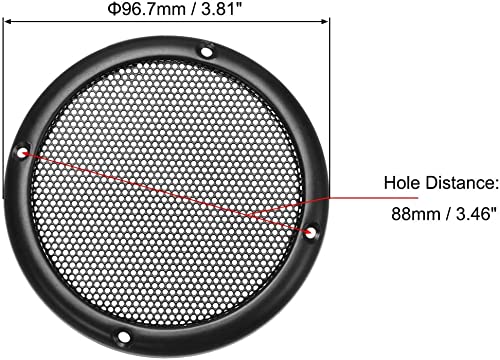 XYWHPGV Speaker Grill Cover 3.5 Inch 96.7mm Mesh Decorative Circle Subwoofer Guard Protector Black(3efea cb4fa 2ebb2 3e2ee a8263 4351a