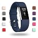 POY Replacement Bands Compatible for Fitbit Charge 2, Classic & Special Edition Sport Wristbands, Large Navy, 1PC