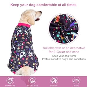 Lovinpet Large Dog Pajamas Pitbull Pjs Wound Carepost Surgery Dog Clothes Large Dog Shirt Unicorn Rainbows Black Print Lightweight Stretchy Knit Pullover Dog Jammies Pet Pjs 3xl  Cucciolini Doodles Lovinpet large dog pajamas pitbull pjs wound carepost surgery dog clothes large dog shirt unicorn rainbows black print lightweight stretchy knit pullover dog jammies pet pjs 3xl   cucciolini doodles