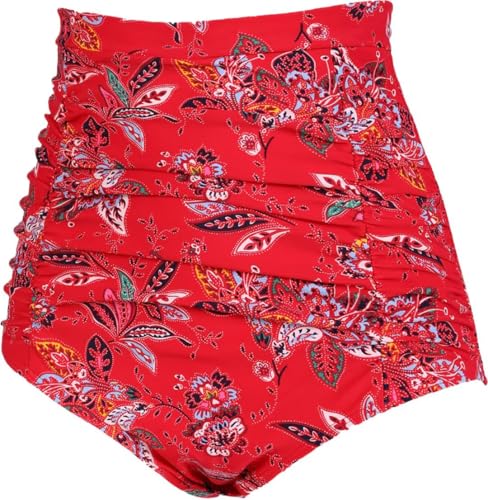 Image of COCOPEAR Women's Ruched High Waisted Bikini Bottom Retro Vintage Swim Short Tankinis