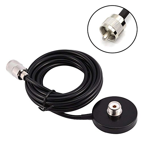 TengKo SO239 Base Magnétique de Montage UHF PL-259 Câble d'antenne Toit ou Coffre pour radios Mobiles Connecteur PL259 pour Yaesu Kenwood Vertex Icom Mobile Radios