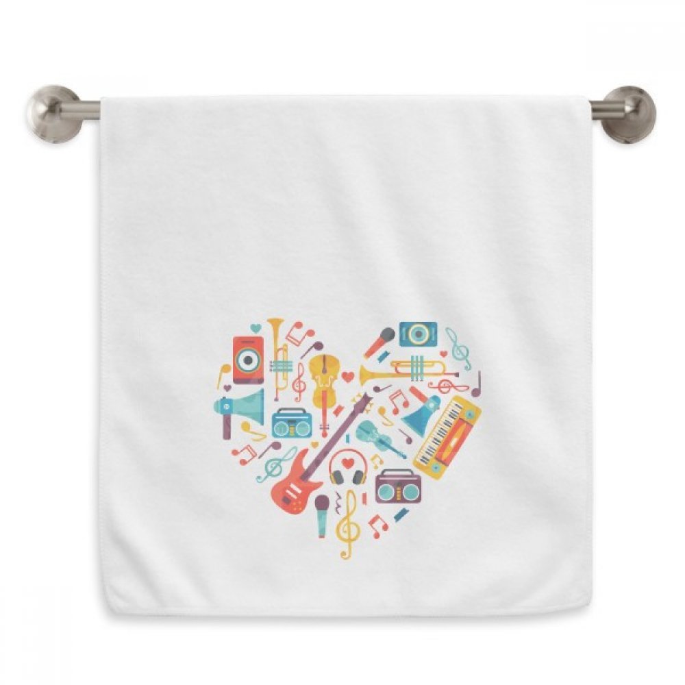 Serviettes moelleuses guitare avec motif diadème et cœur romantique