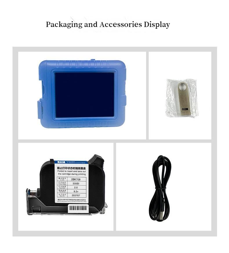 Stampante a getto d'inchiostro portatile, Stampante portatile Piccola macchina di codifica Mini stampante a getto d'inchiostro Stampa multilingue Logo a ad asciugatura rapida(Green quick drying)
