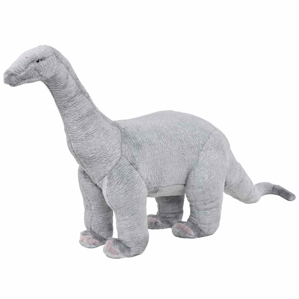 Plüschtier Brachiosaurus Stehend XXL grau aus weichem Plüsch mit Stahlrahmen 138x58 cm belastbar bis 100 kg als Kuscheltier Sitzspielzeug Kinderzimmer Geschenk