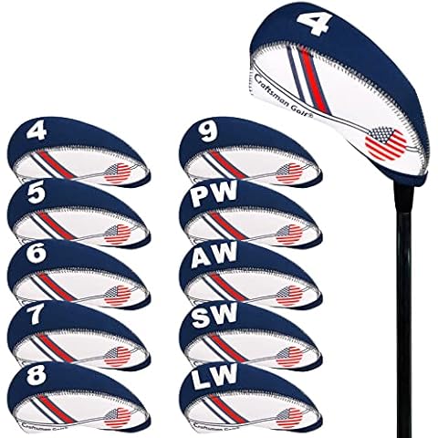 Craftsman Golf Neoprene US Flag Design Head Cover Set Cover