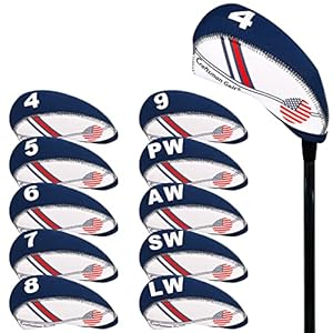 Craftsman Golf US Flag Neoprene Golf Club Head Cover Wedge Iron Protective Headcover for Callaway, Ping, Taylormade, Cobra, Etc.