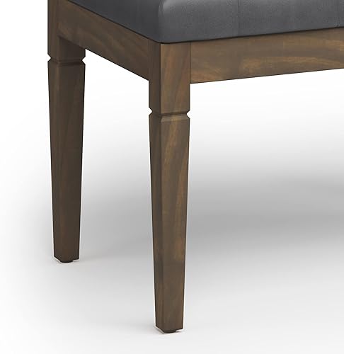 Miniatura 52 de SIMPLIHOME Waverly - Banco otomano rectangular tradicional copetudo de 48 pulgadas de ancho en piel sintética vegana marrón envejecida, ensamblado,