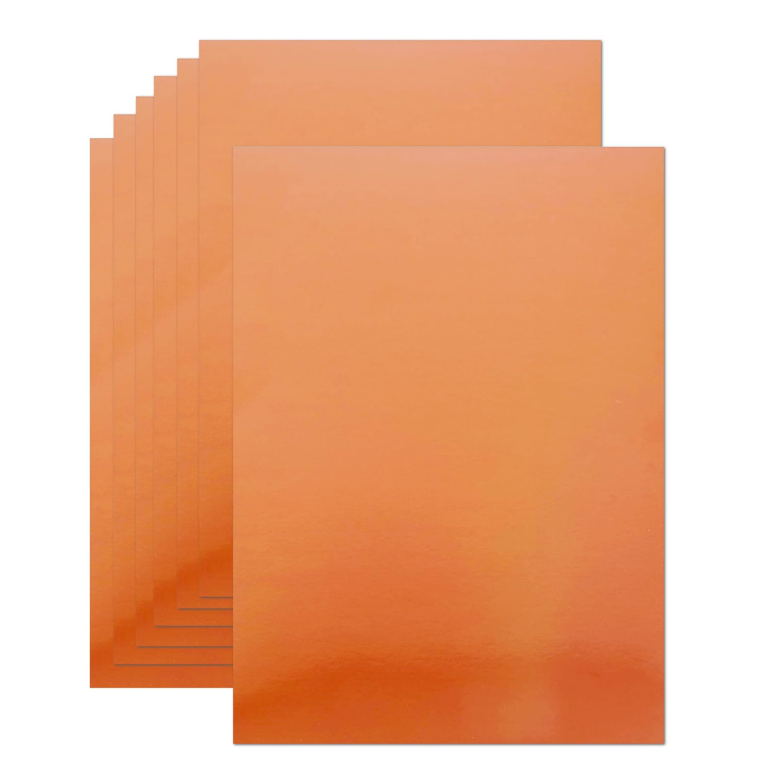 20 Sheets Orange Metallic Cardstock Paper 8.5 x 11in,250GSM Mirror Finish Surface Foil Board Perfect for Crafting, Invitations & Decorations (Orange)
