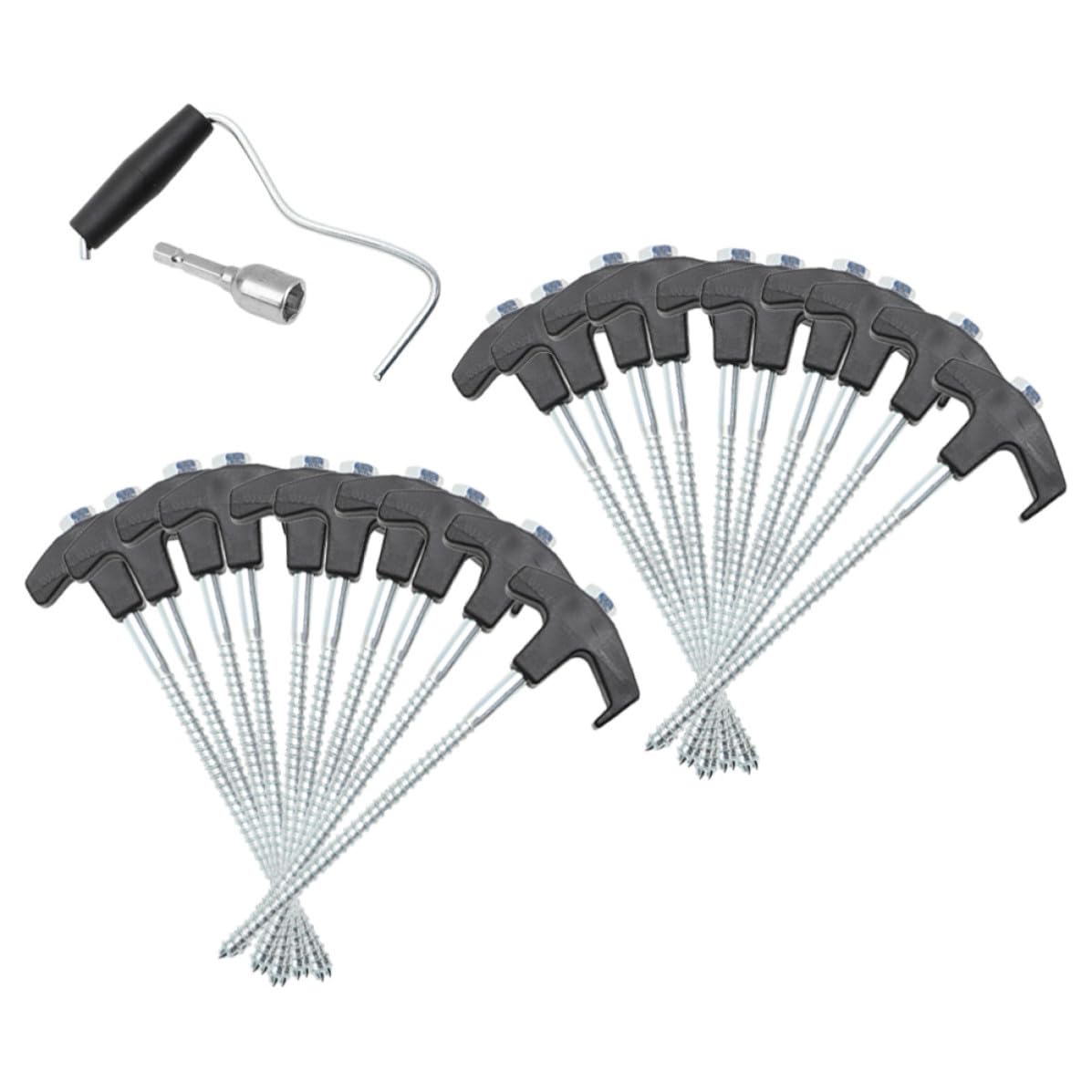 ifundom Lot de Set de Piquets Robustes pour Tente en Acier et Plastique Noir, Faciles à Enfoncer, pour Fixation Solide de Tentes et Bâches en Camping Outdoor