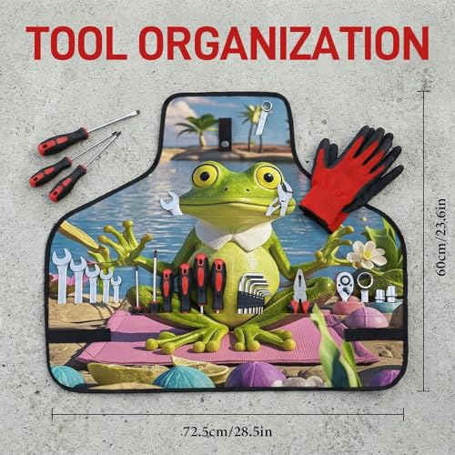 Delantal Funny Yoga Frog para Trabajos con Bolsillos miniatura 2