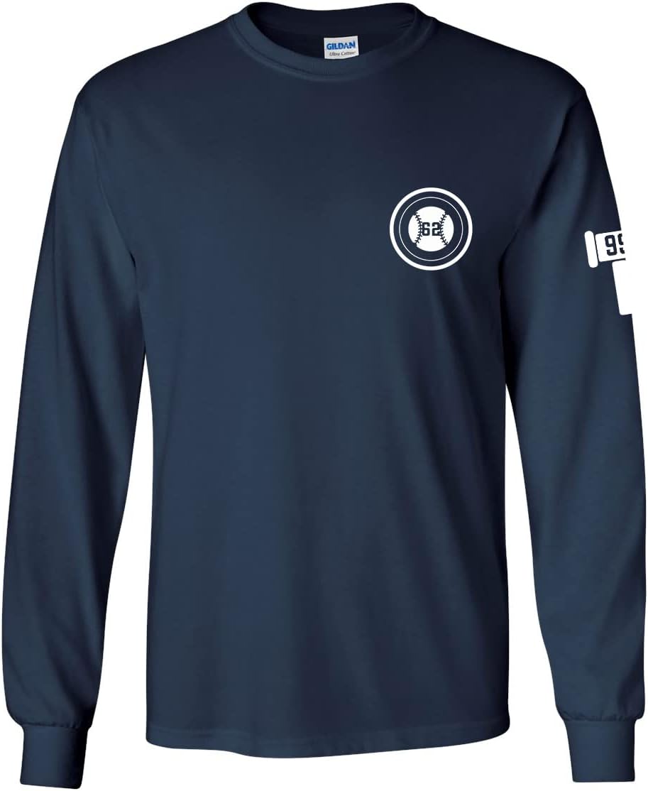 Baseball Number 99 Judge 62nd Homerun Tour 62 Cities Homerun Mens Long Sleeve T-Shirt Graphic Tee