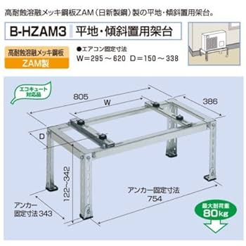 エアコン室外ユニット用据付架台 平地・傾斜置用 B-HZAM3 tf8su2k Amazon | エアコン室外ユニット用据付架台 平地・傾斜置用 B