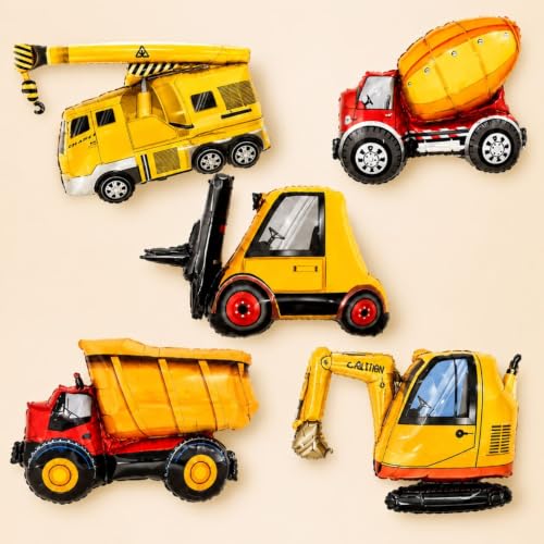 Image of 56 Pcs JCB Construction Theme Birthday Decoration Balloon Kit