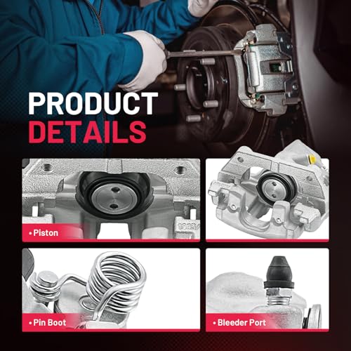 Image of BDFHYK 19-B6284A 19-B6285A Rear Disc Brake Caliper Assembly for Ford C-Max 2013-2018, Escape 2013-2016, Transit Connect 2014-2018, for Mazda 3 2009-2013 /3 Sport 2010-2013, 1.6L 2.0L 2.3L 2.5L L4 2pcs