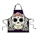 Boyouth Tablier imperméable avec motif tête de mort, imprimé numérique, avec sangles de cou réglables pour adultes, femmes et hommes - - taille unique
