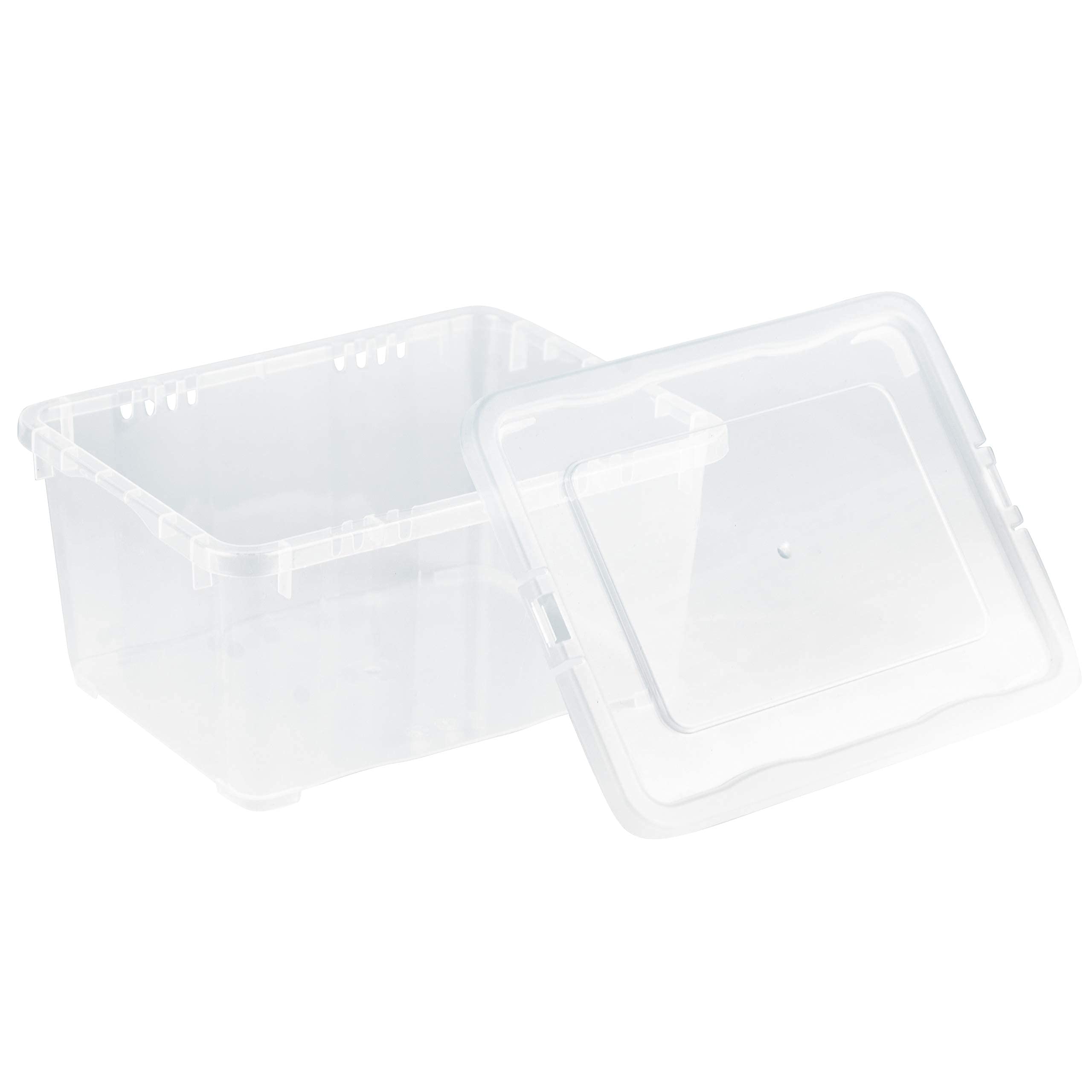 Grizzly małe pudełka do organizowania z pokrywkami, 1,7 litra, przezroczyste pojemniki do układania w stos, przezroczysty organizer, 19 x 14,5 x 9 cm, 12 sztuk