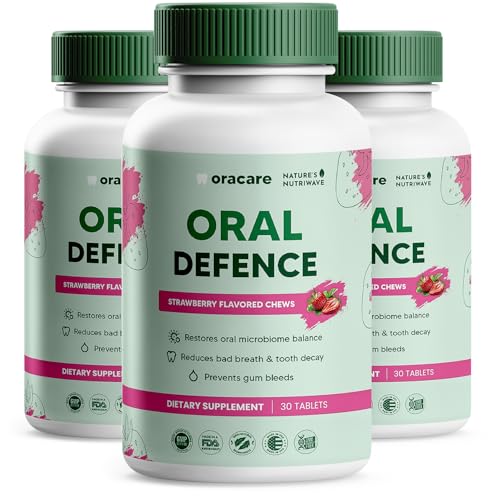 Oracare Daily Oral Support with Enzymes Hydroxyapatite Xylitol & 3-Strain Probiotic Blend Non-GMO Stimulant-Free Formula Made in USA 30 Melt-In-Mouth Tablets 3 Month Supply