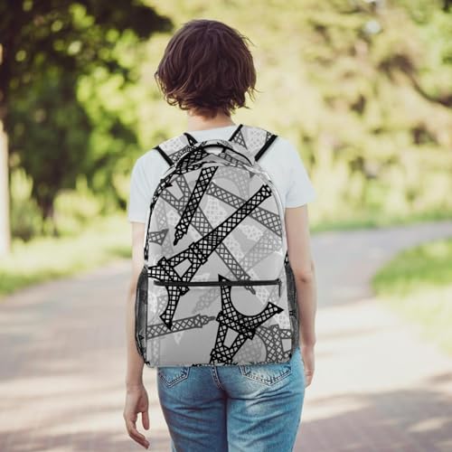 Sac à dos d'école et de loisirs imprimé Paris 29.4x20x40cm - 6