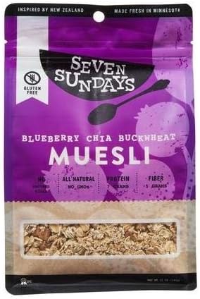 Seven Sundays Muesli - Blueberry Chia Buckwheat - 12 oz (Pack of 3)