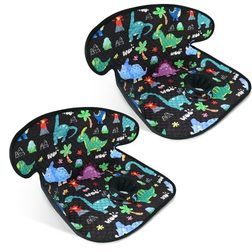 COOLBEBE Car Seat Protector for Potty Training 2 Pack Dry Waterproof Car Seat Liner Toilet Training for Baby Toddler Piddle Pads Cover Pad for Strollers & Carseat (Dinosaur 2PC)