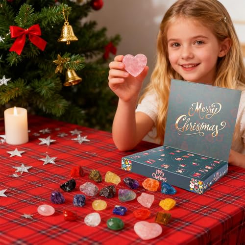 Calendrier de compte à rebours de Noël avec 24 minéraux de lithothérapie - 2