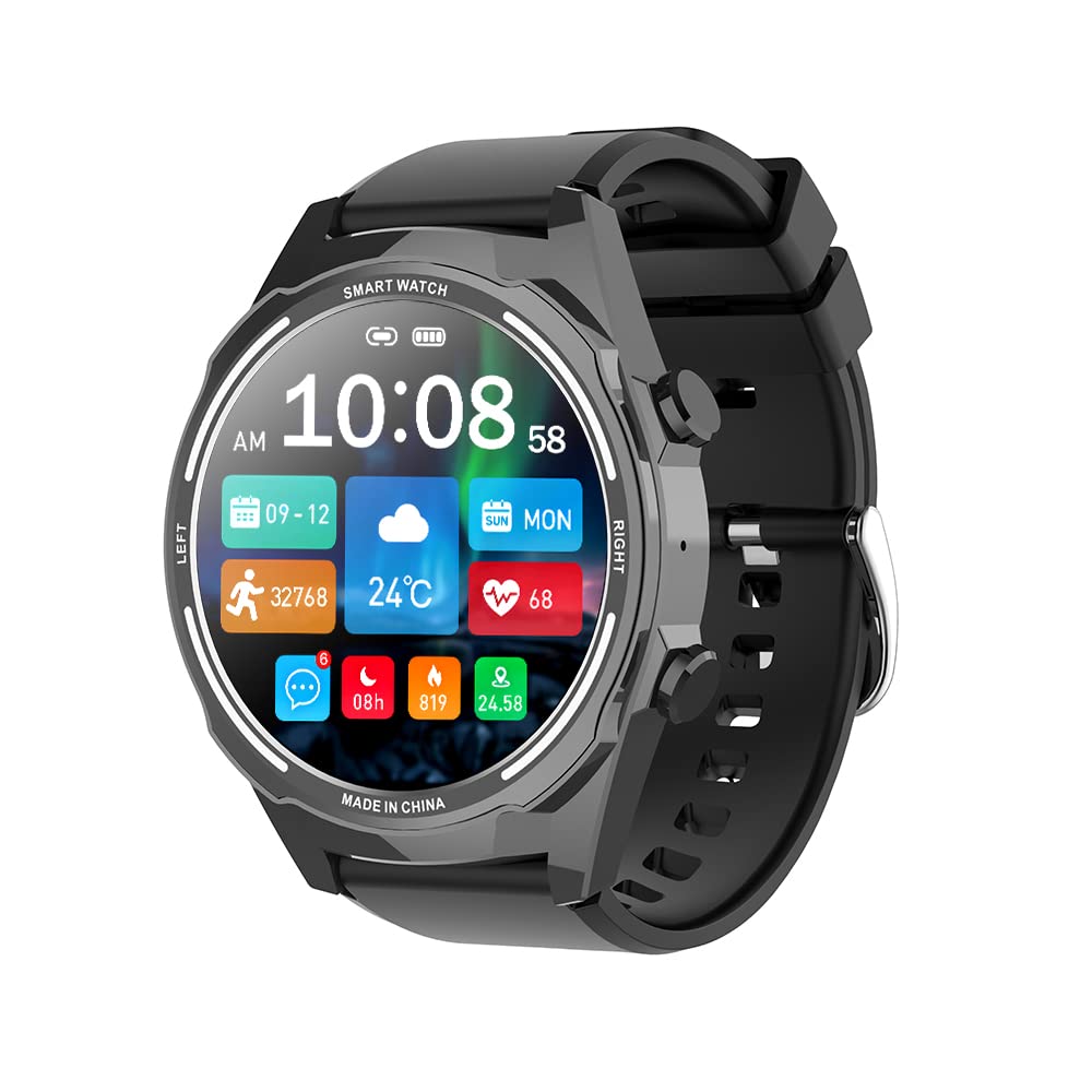 W@nyouSmart Watch for Men, 1.6-inch Extra Large Screen 60 Days Standby Round Touch IP67 Waterproof Watch with Heart Rate Sleep Monitor Bluetooth Call Message Sports for Android iOS