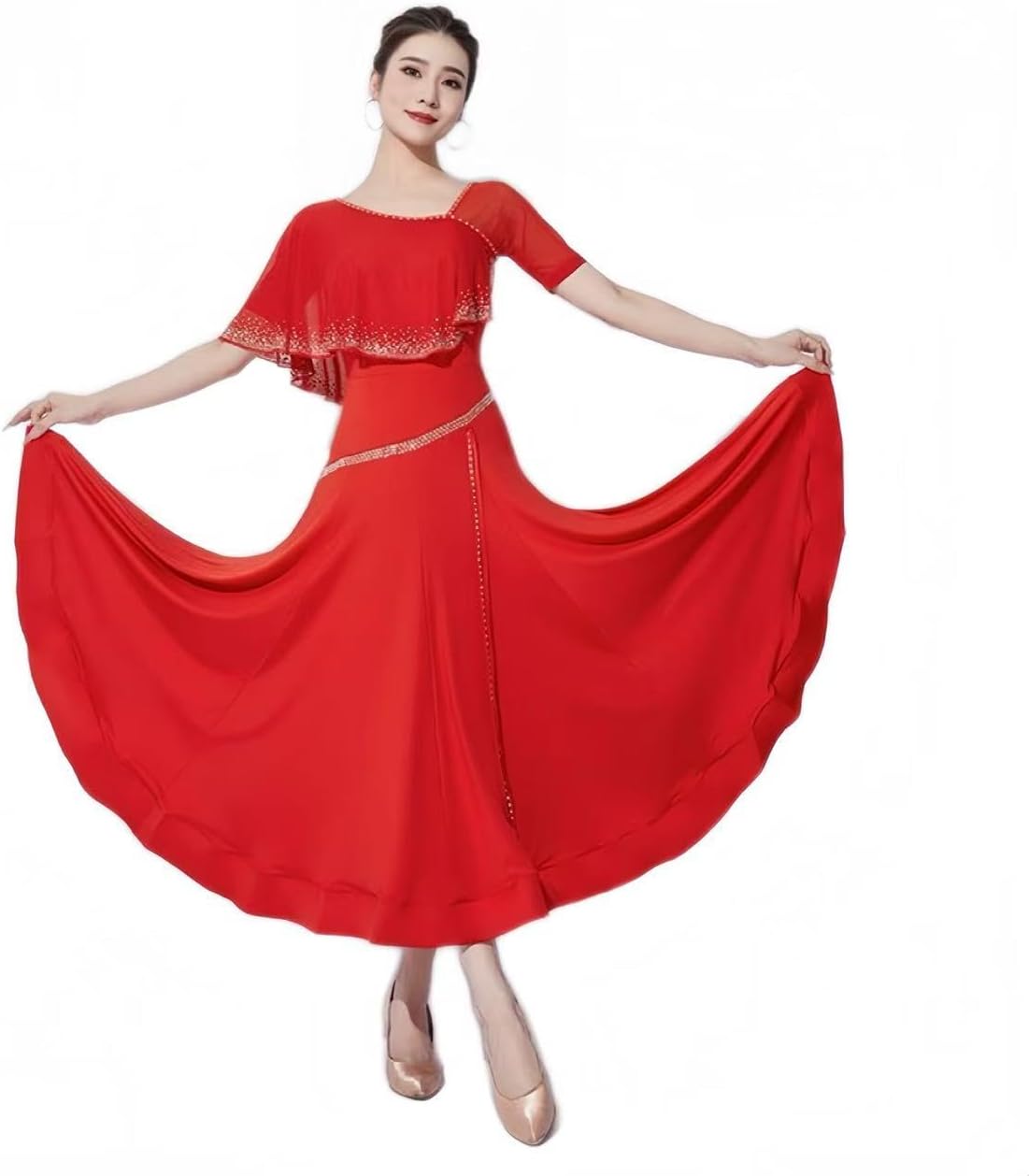 ラテンドレス 黒とグレーのレオパード柄❣️9号サイズ Amazon.co.jp