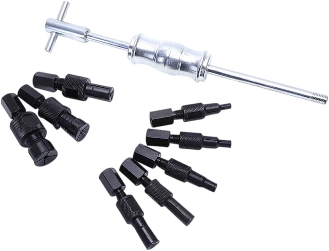 9pcs Inner Bearing Puller Kit Steel Slide Hammer Bearing Extractor Auto Repair Tool Set for Wheel and Blind Hole Removal