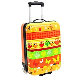 Valise Enfant SNOWBALL Chouette Papillons – Orange